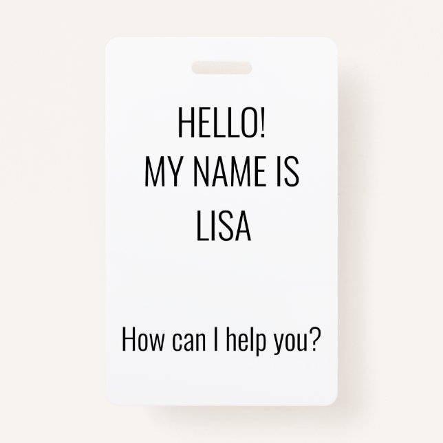 ¿Cómo puedo ayudar? Tarjeta de identificación (Anverso)