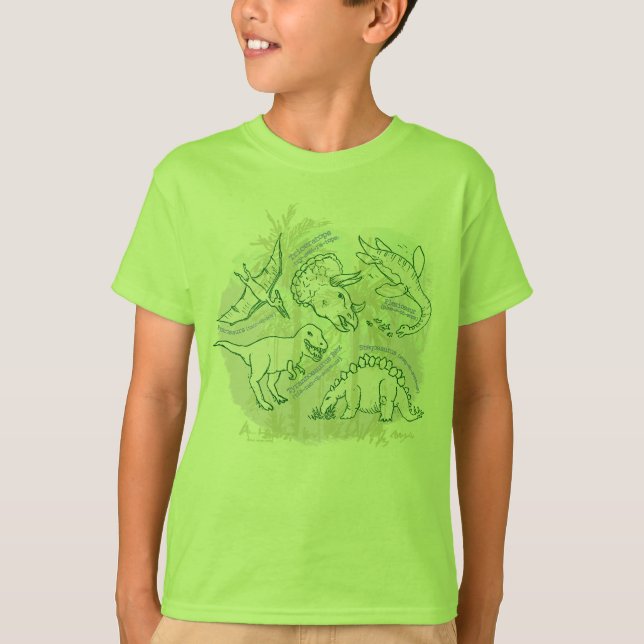 ¿Cómo se dice la camiseta de los chicos de Dinosau (Anverso)