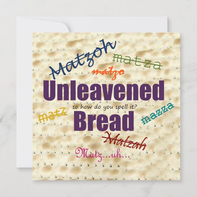 ¿Cómo se escribe la invitación a Matzoh Seder? (Anverso)