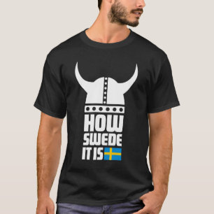 Cómo sueco él es camiseta oscura básica diverti