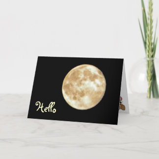 COMO tarjeta divertida de la luna y del ratón hola