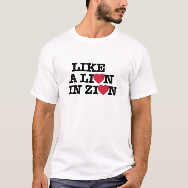 Como un león en la camiseta de Zion (Anverso)