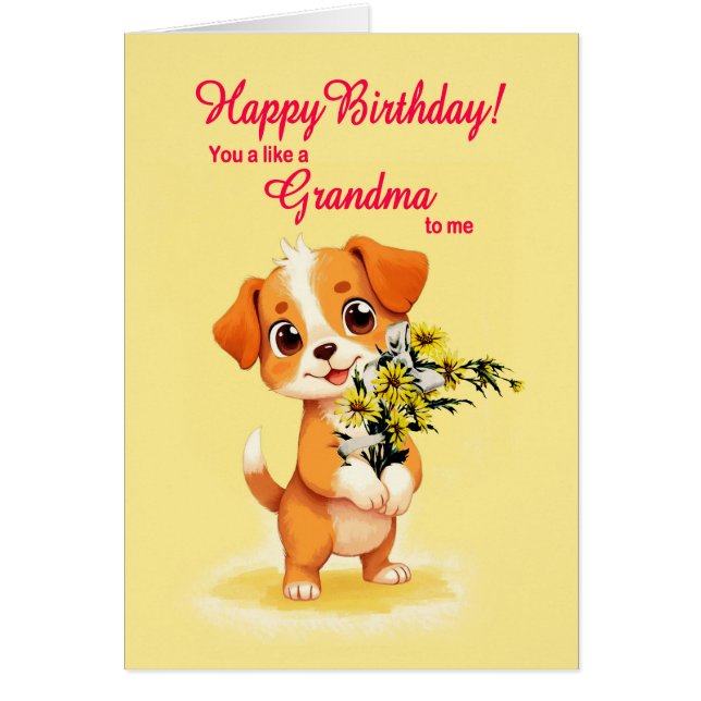 Como una abuelita para mí Cachorro de cumpleaños y (Frente)
