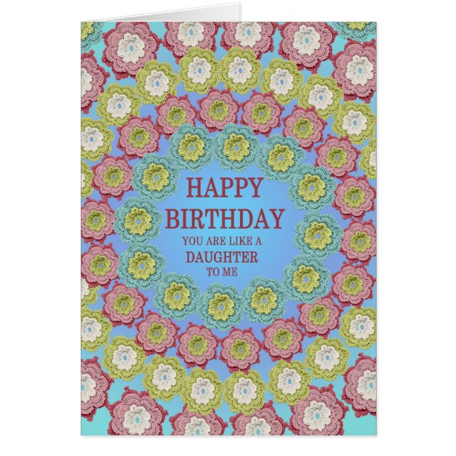 Como Una Hija Para Mí Flores De Crochet De Cumplea (Frente)