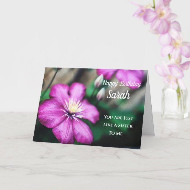 Como Una Tarjeta Clematis Morada De Cumpleaños De  (Orquídea)