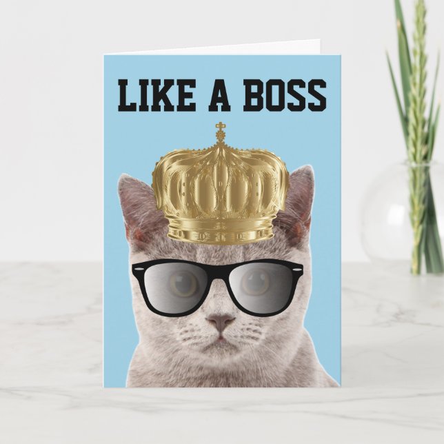 COMO UNA TARJETA DE BOSS BIRTHDAY CAT (Anverso)