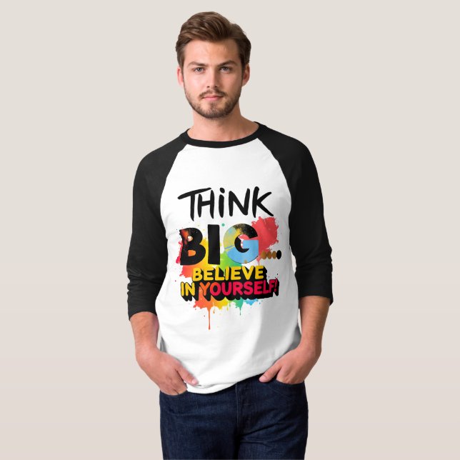 Comoda Camiseta 3/4 Con Mensaje Motivador (Anverso completo)