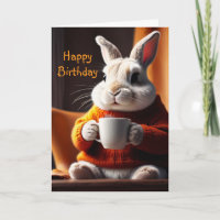 Cómoda tarjeta de cumpleaños Bunny