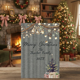 Cómoda tarjeta de Navidades rústicos