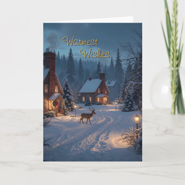 Cómoda tarjeta de saludo para Navidades de Winter  (Anverso)