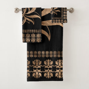 Comodidad de lujo de Lotus Flower - negro y oro