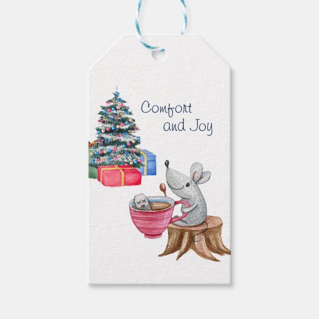 Comodidad Y Alegría De La Etiqueta De Regalo Del R (Anverso)