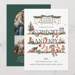 Comodidad y Alegría | Tarjeta de Navidad con Foto
