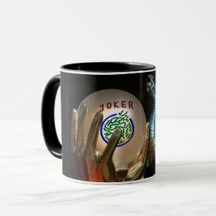 Comodín del Mah Jongg y taza del dragón