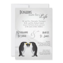 compañero de los pingüinos 5x7 para la invitación