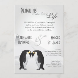 compañero de los pingüinos 5x7 para la invitación