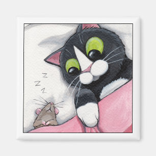Compañero soñoliento - imán del gato