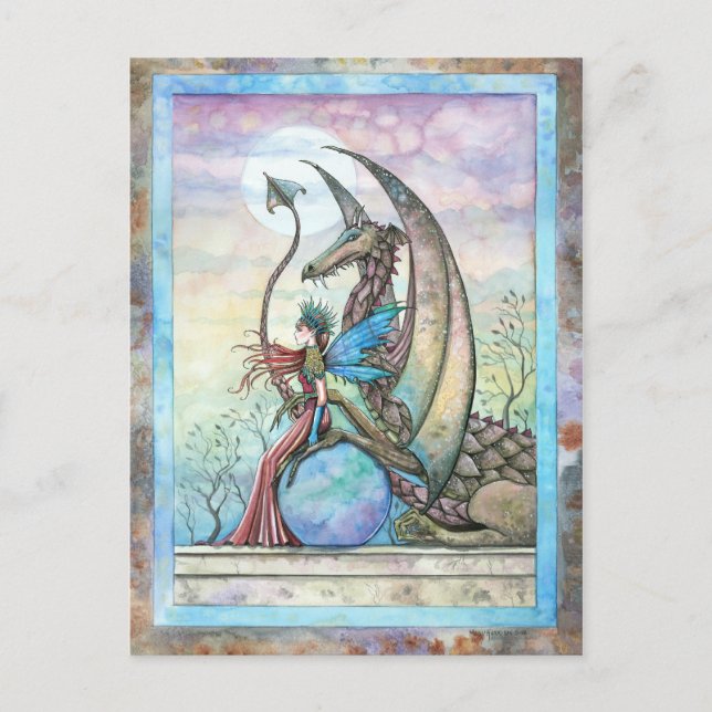Compañeros Celestiales Tarjeta Postal de Hada y Dr (Anverso)