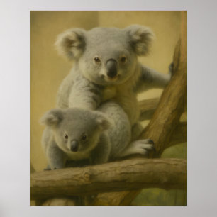Compañeros Koala - Impresión de arte de vida silve