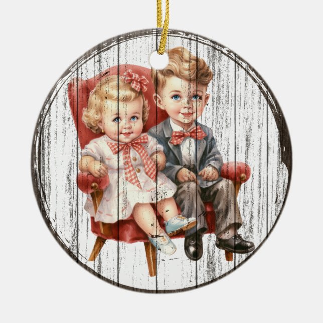 Compañeros Vintage de vacaciones - Ornamento de Na (Frente)