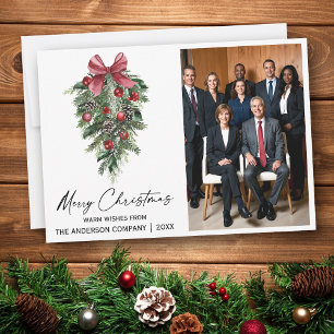 Compañía de pinos acuarela Foto Feliz Navidad