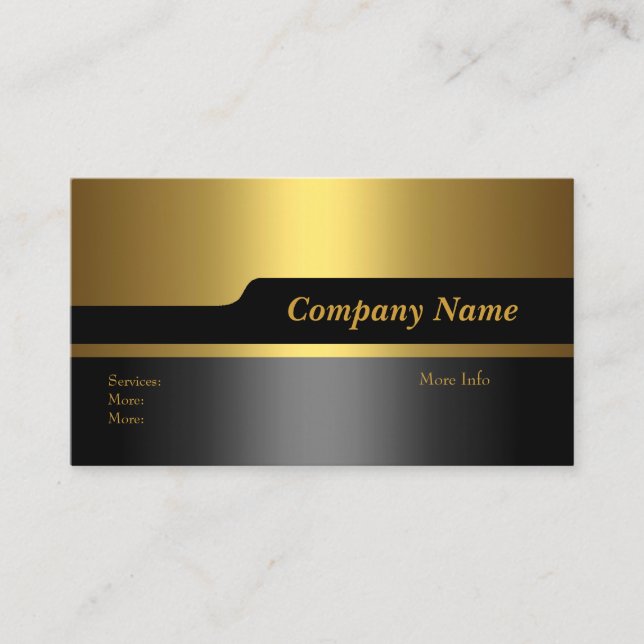Compañía de Tarjetas de Negocios Elegante Negro Or (Anverso)
