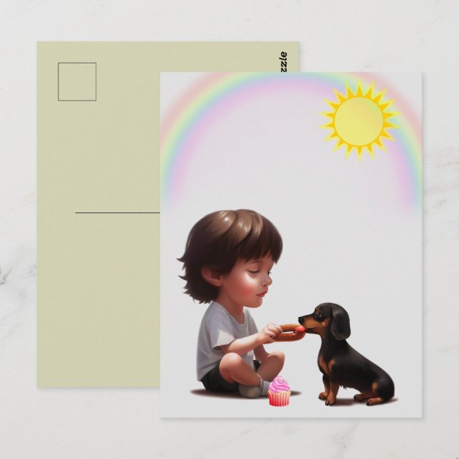 Compartir es tarjeta postal de Dachshund (Anverso / Reverso)