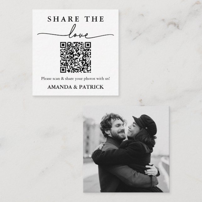 Compartir la tarjeta de Boda de código QR del Pers (Anverso / Reverso)