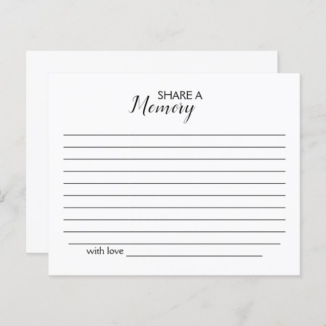 Compartir una tarjeta funeral de memoria (Anverso / Reverso)