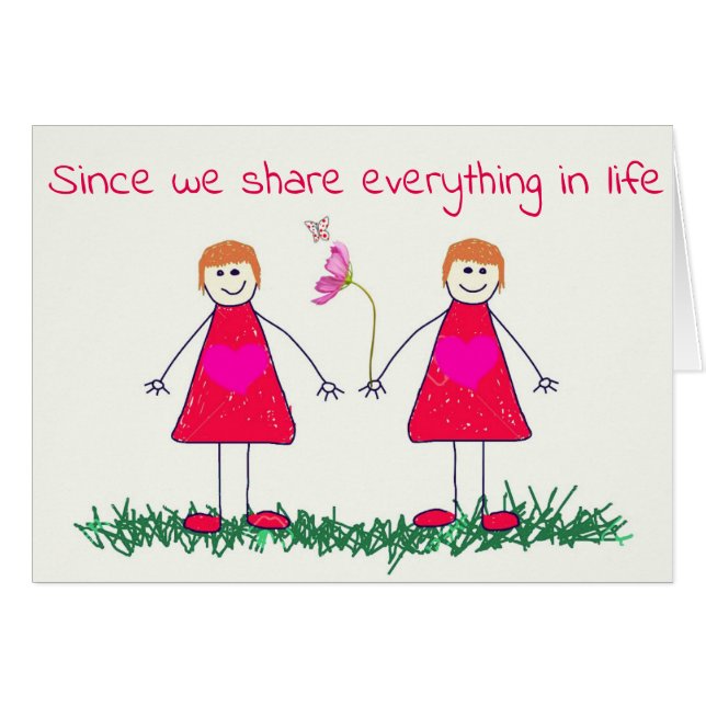 COMPARTIR VINO CON USTED **TWIN** EL CUMPLEAÑOS (Anverso (Horizontal))