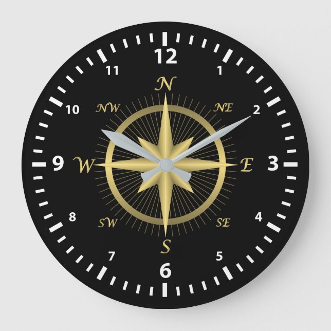 Compás clásico del oro y cara de reloj blanca del (Anverso)