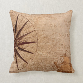 Compás náutico del vintage - Cojín decorativo