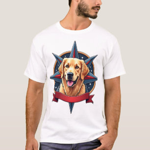 Compás Patriótico de Camiseta Estelar del Retrieve