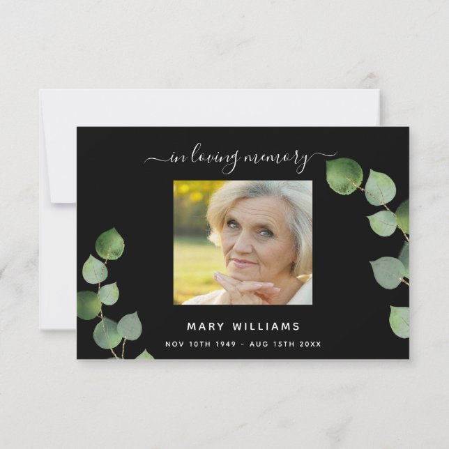 Compasión eucalipto negro foto de agradecimiento t (Reverso)