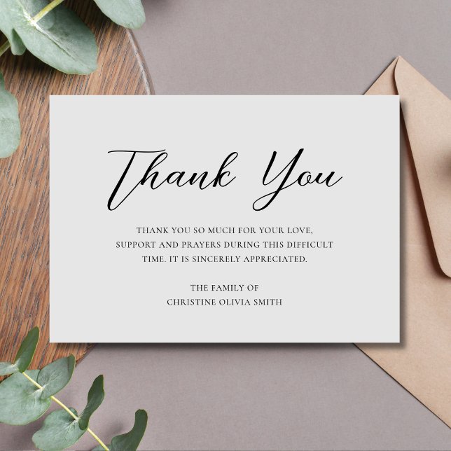 Compasión Gracias A La Nota Funeral Bereavement (Sympathy Thank You Card)