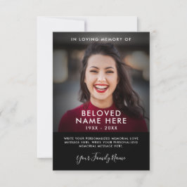 Compasión Memoria funeral Gracias tarjeta de foto