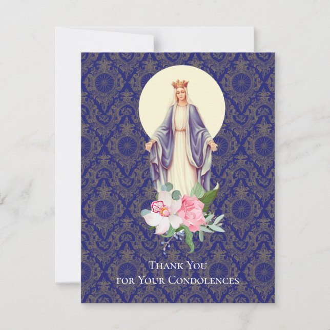 Compatía funeraria católica Tarjeta sagrada gracia (Anverso)