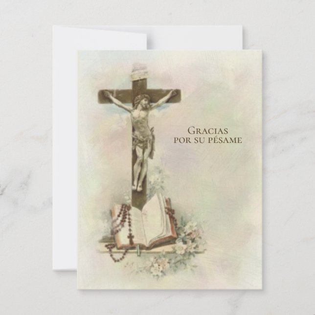 Compatía funeraria española Tarjeta santa gracias (Anverso)