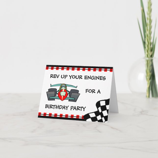 Competir con invitaciones temáticas del cumpleaños (Anverso)
