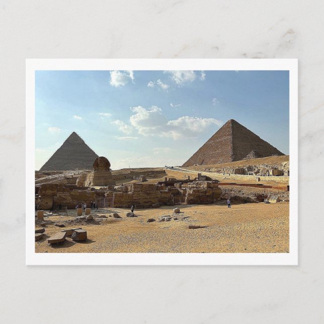Complejo de pirámides de Giza. Postal (Anverso)