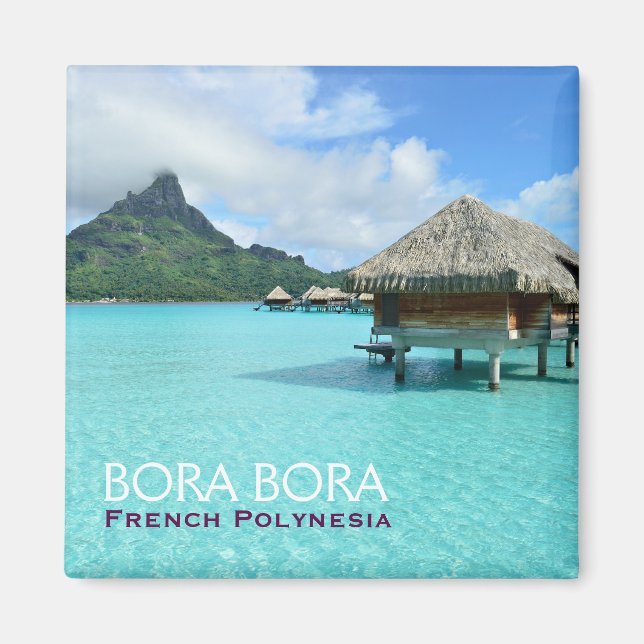Complejo sobre el agua de Bora Bora con imán de te (Frente)