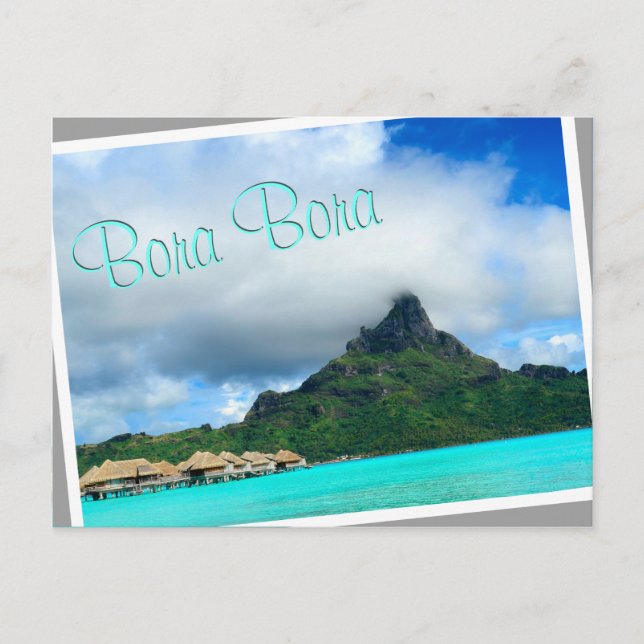 Complejo tropical con postal de Bora Bora (Anverso)
