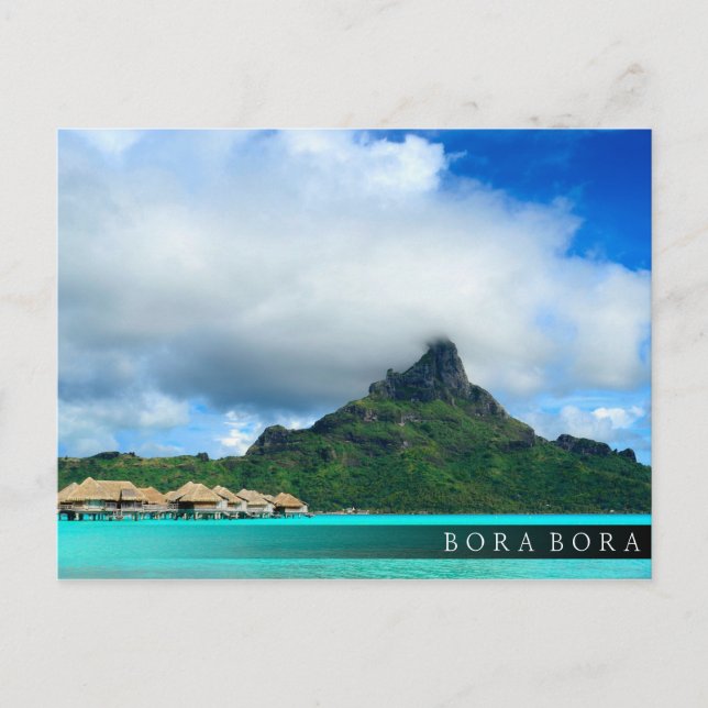 Complejo tropical con postal del bar Bora Bora (Anverso)