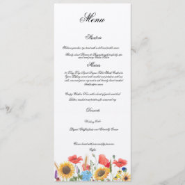 Completely Customisable Wedding Menu