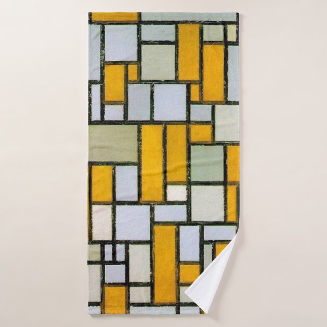 Composición amarillo y gris, mondriano (Toalla de baño)