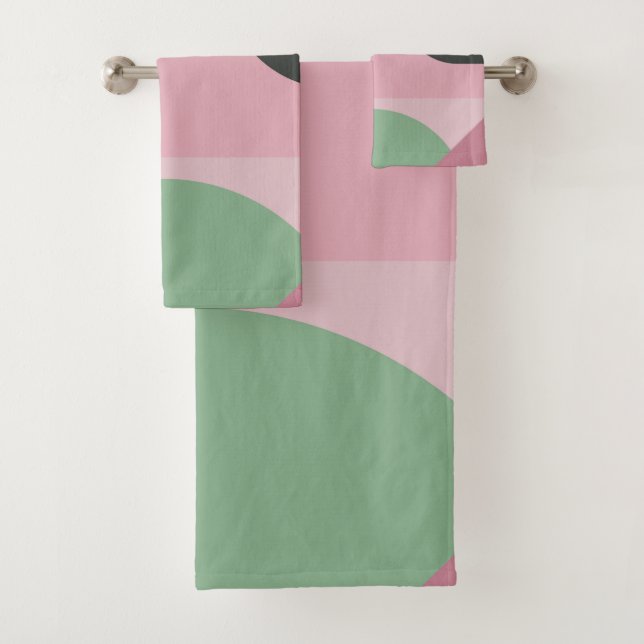 Composición art decó rosa y verde #1 (In situ)