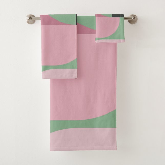 Composición art decó rosa y verde #5 (In situ)
