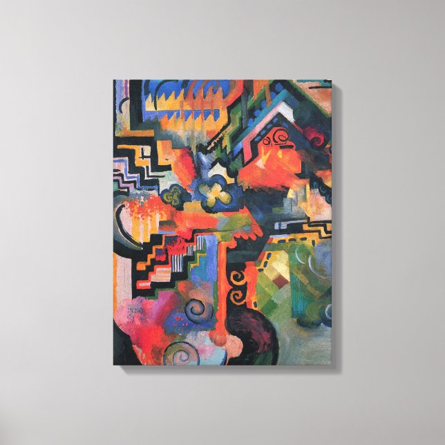 Composición coloreada de August Macke, Arte Antigu (Anverso)