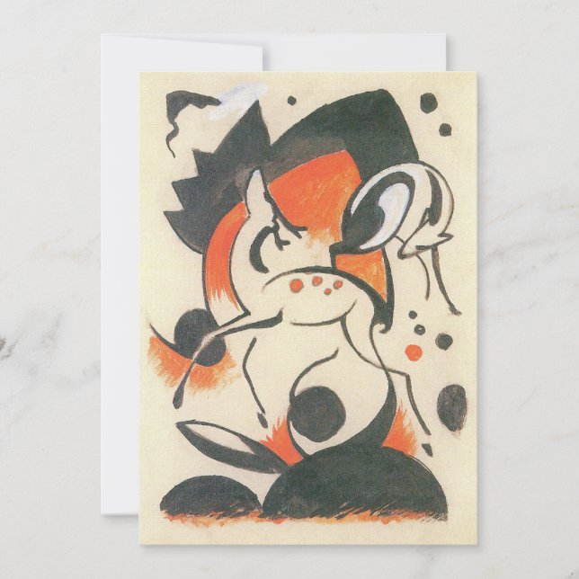 Composición con dos ciervos por Franz Marc (Anverso)