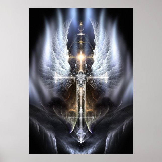 Composición de arte fractal de Heavenly Angel Wing (Frente)